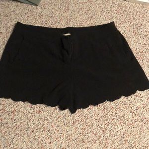 Black scalloped shorts